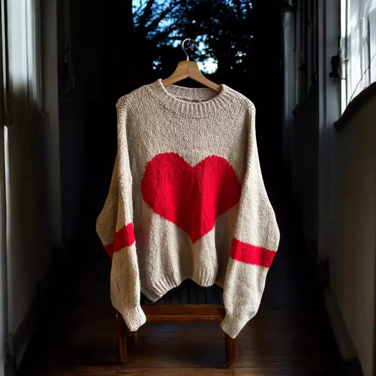 Pull coeur Rouge