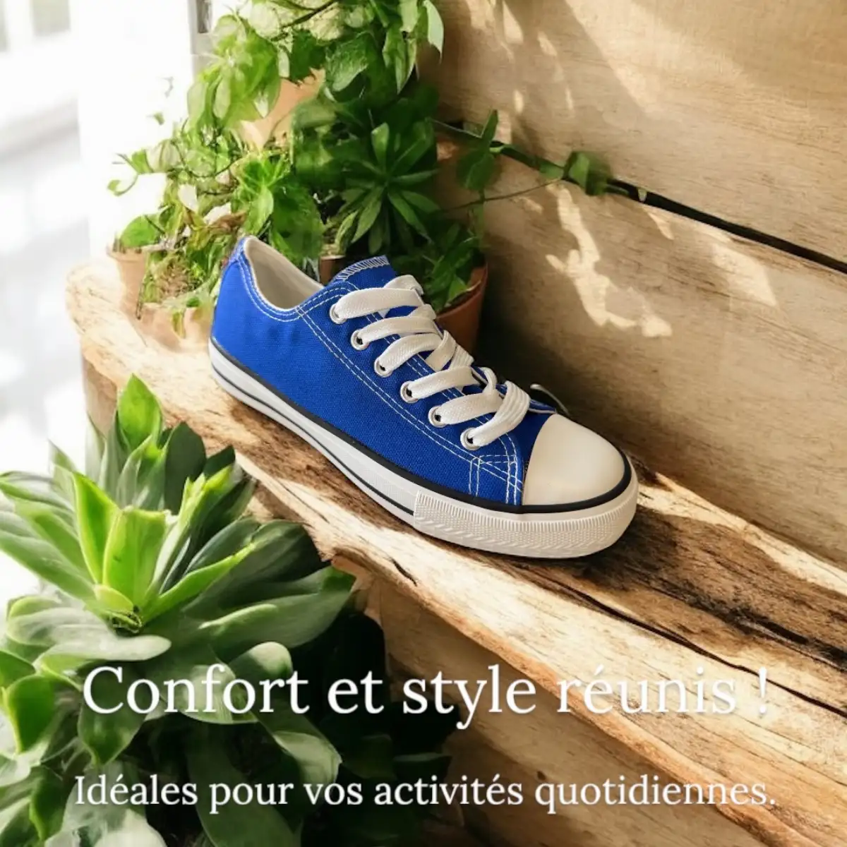 Baskets toile Bleu Roy