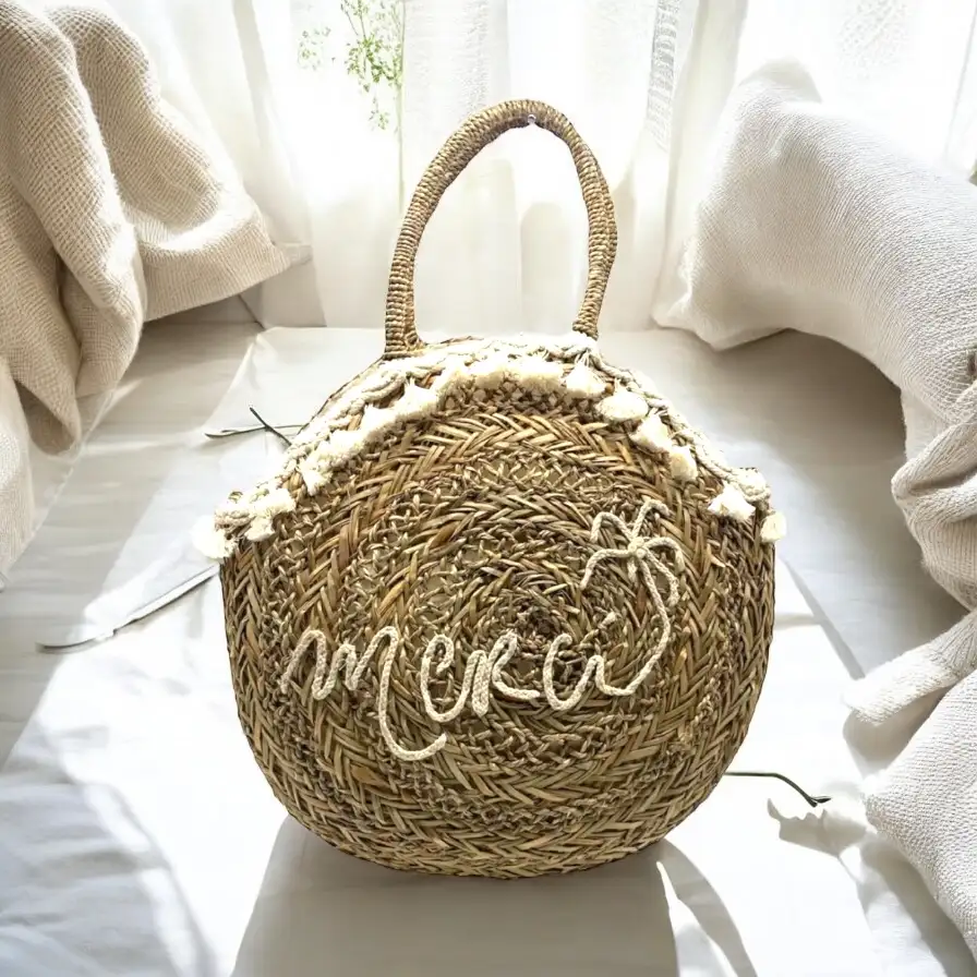 Sac en paille MERCI
