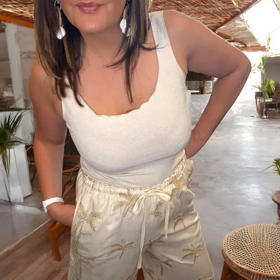 Pantalon fluide Palmier