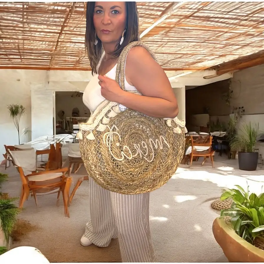 Sac en paille MERCI