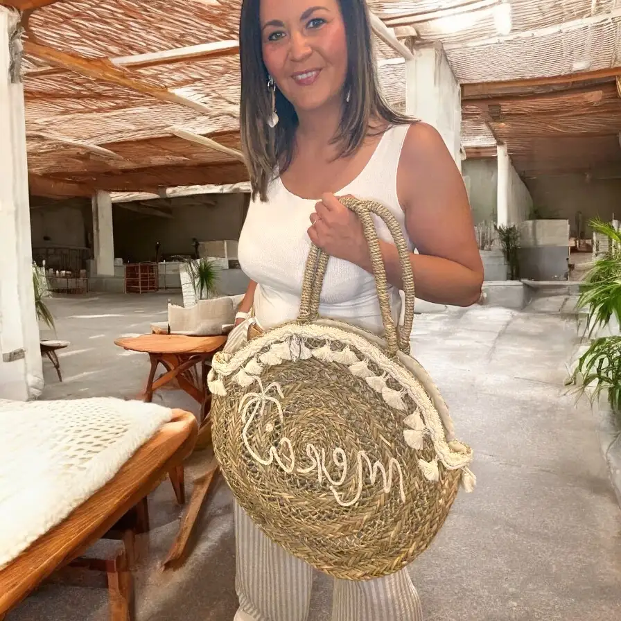 Sac en paille MERCI