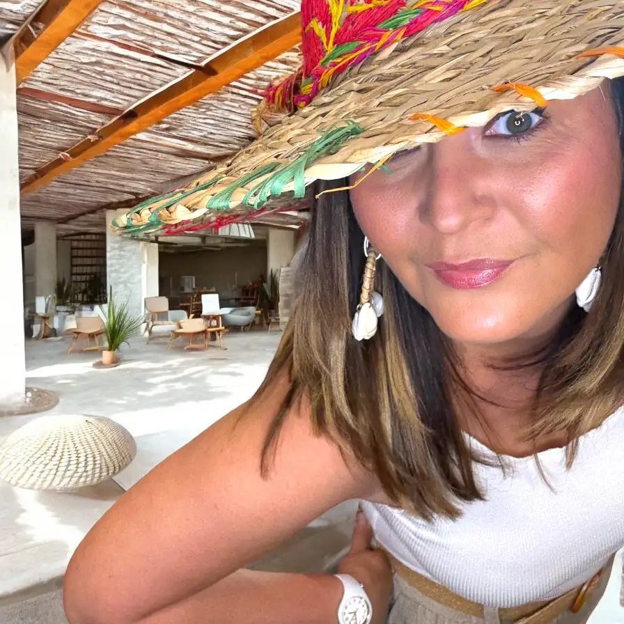 Chapeau de paille multicolore