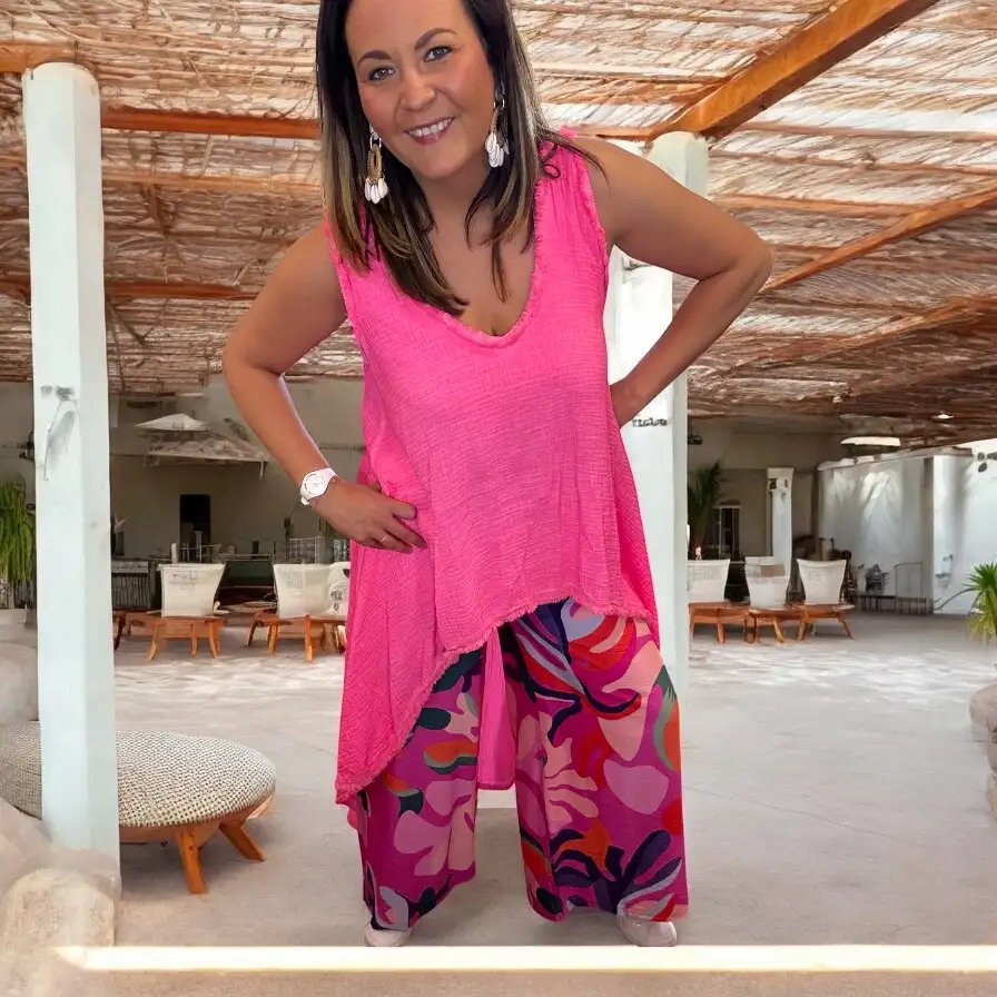 Tunique Adixia rose fluo