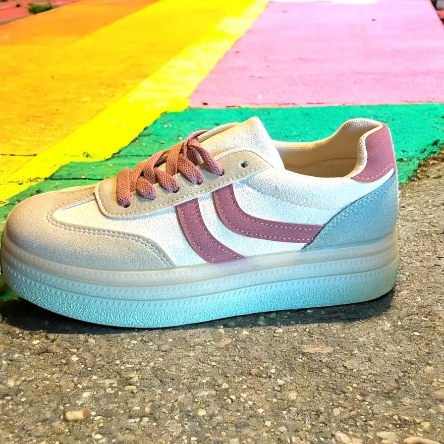 Baskets Serena Crème Blue Light