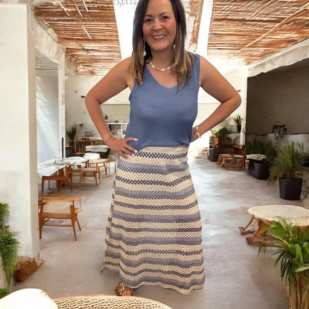 Jupe Crochet Bleu