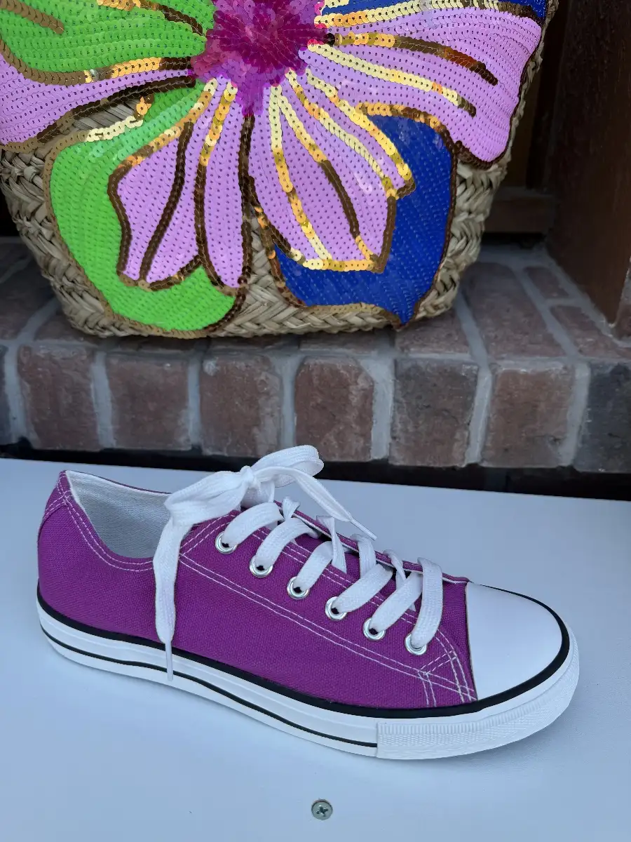 Baskets toile Purple Fuschia