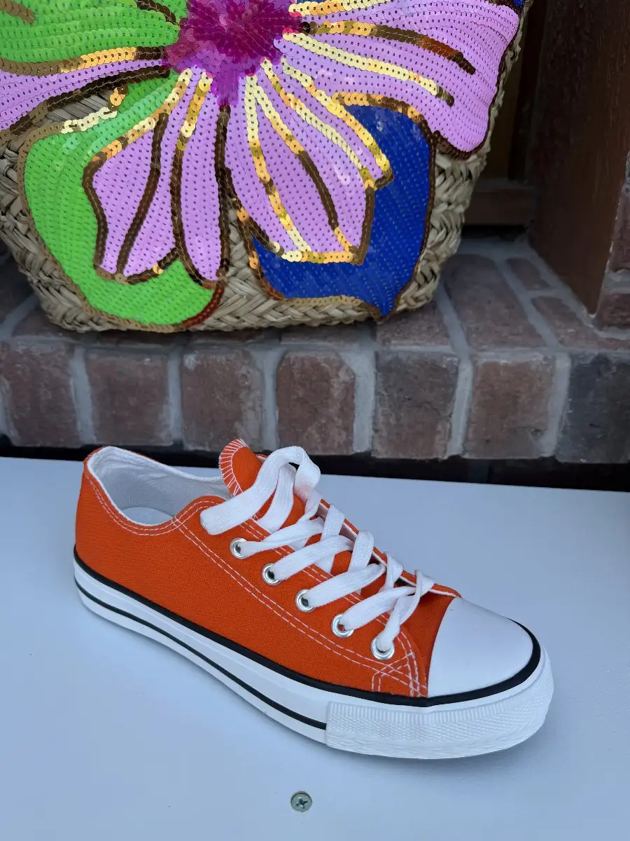 Baskets toile Orange