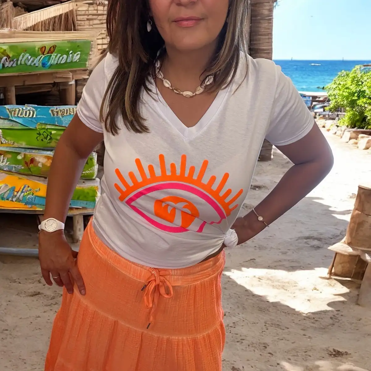 T shirt Oeil fluo