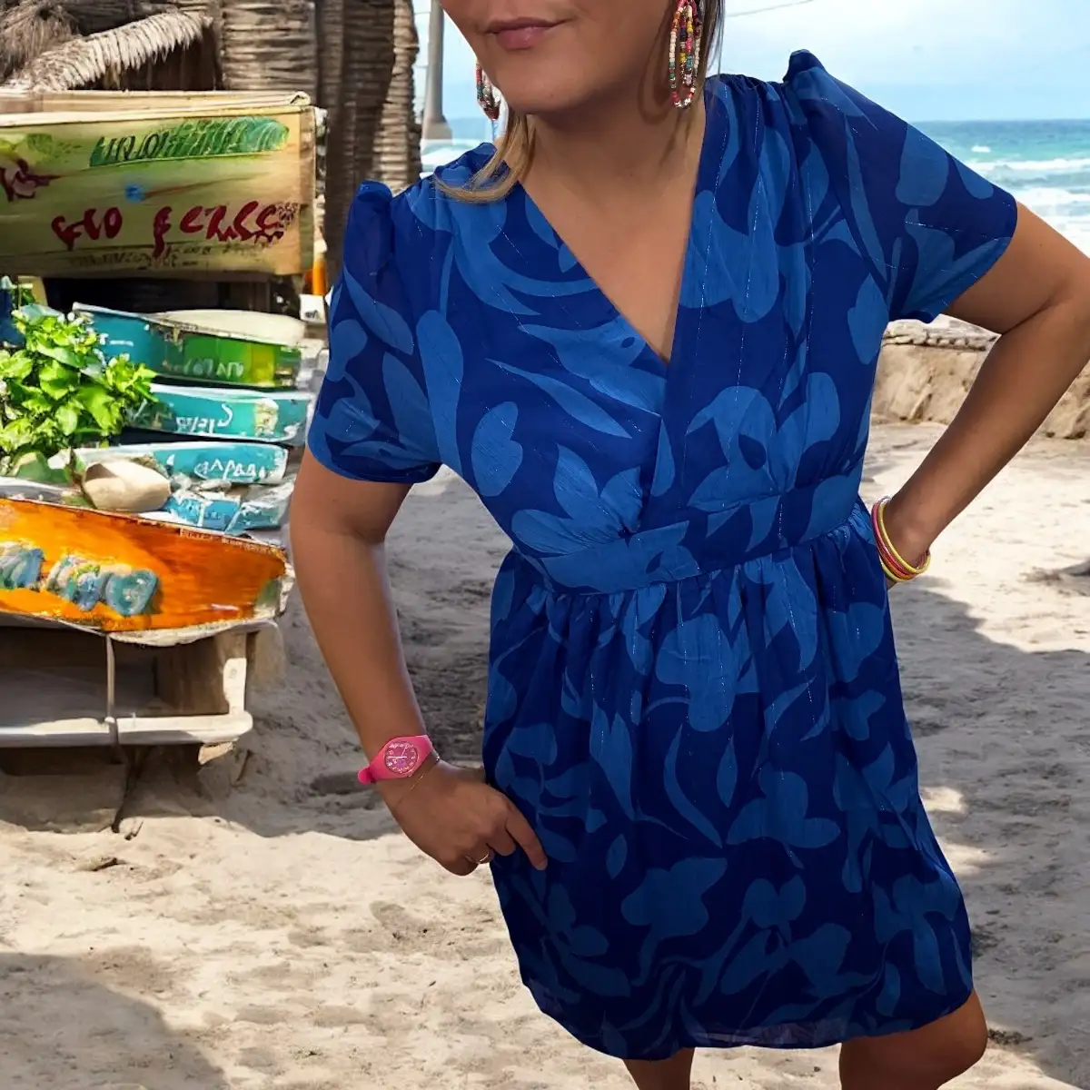 Robe Blue Flowers