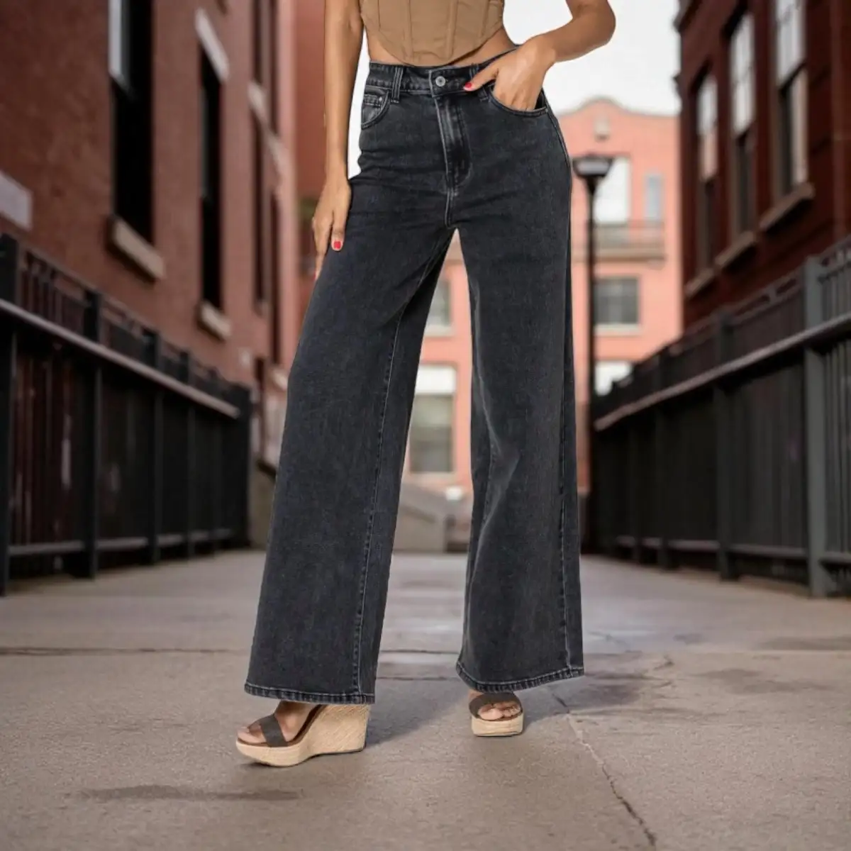 Jean Super Wide Noir