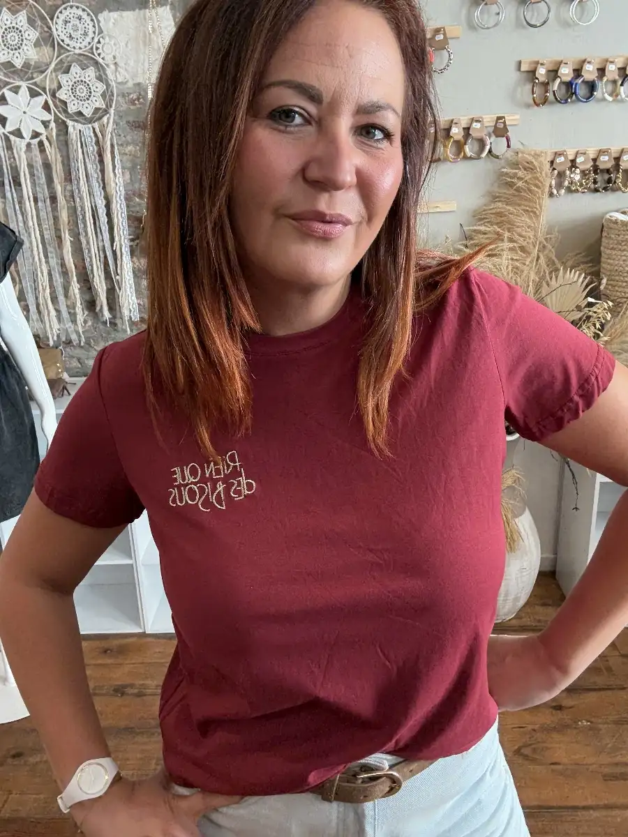 T Shirt BISOUS bordeaux #653