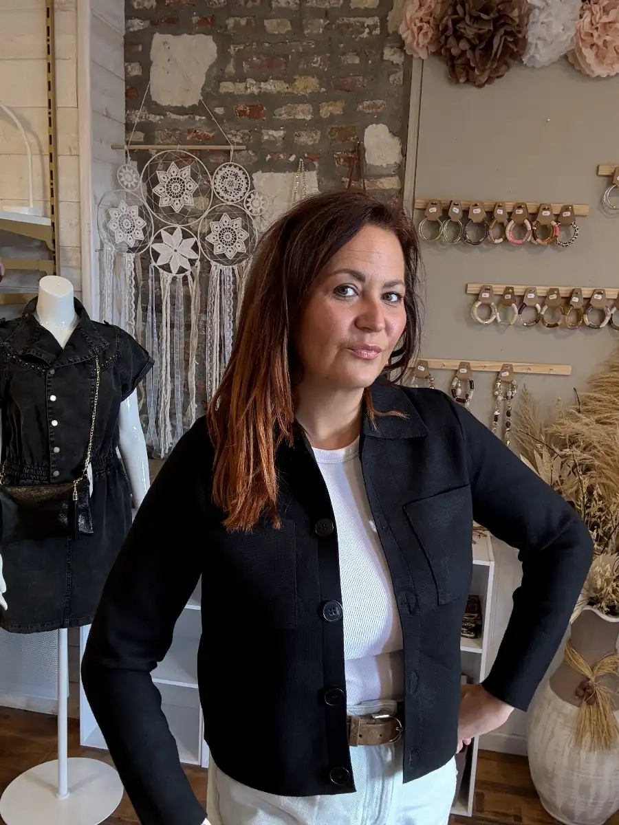 Veste en maille Noir #655