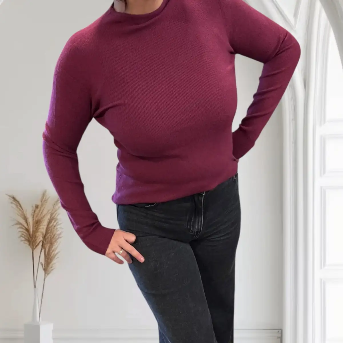 Pull chaussette prune #666