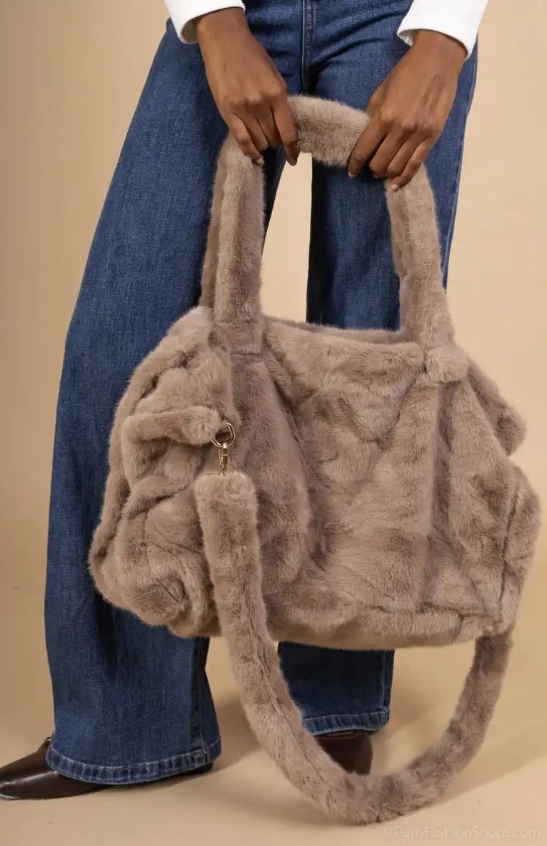 Sac oversize fourrure Taupe