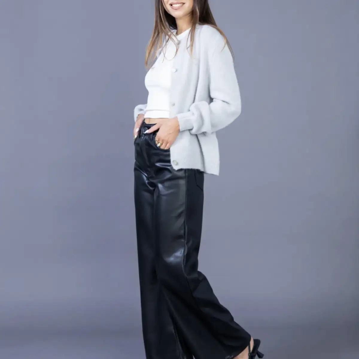 Pantalon Wide Leg Similicuir #760