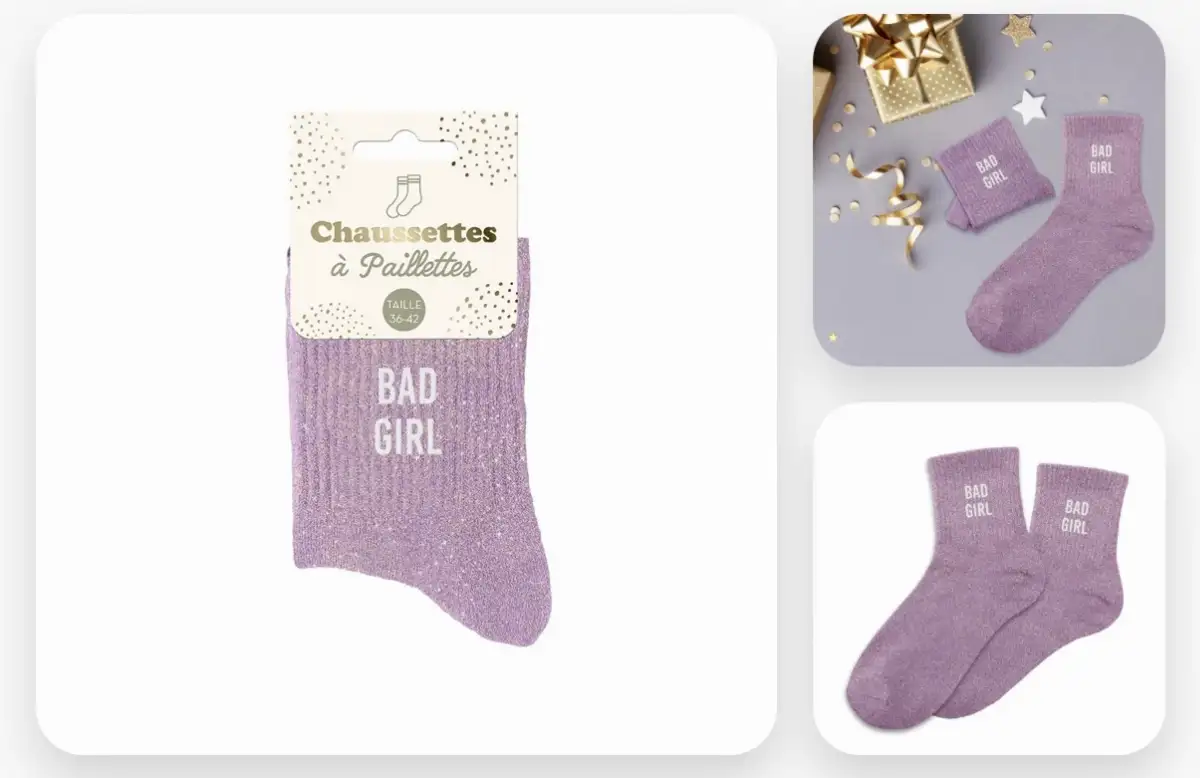 Les Chaussettes à Paillettes BAD GIRL