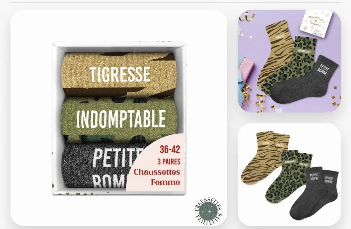 Coffret 3 paires Chaussettes Tigresse