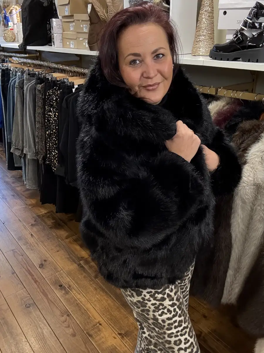 Manteau fausse Fourrure #772 Noir