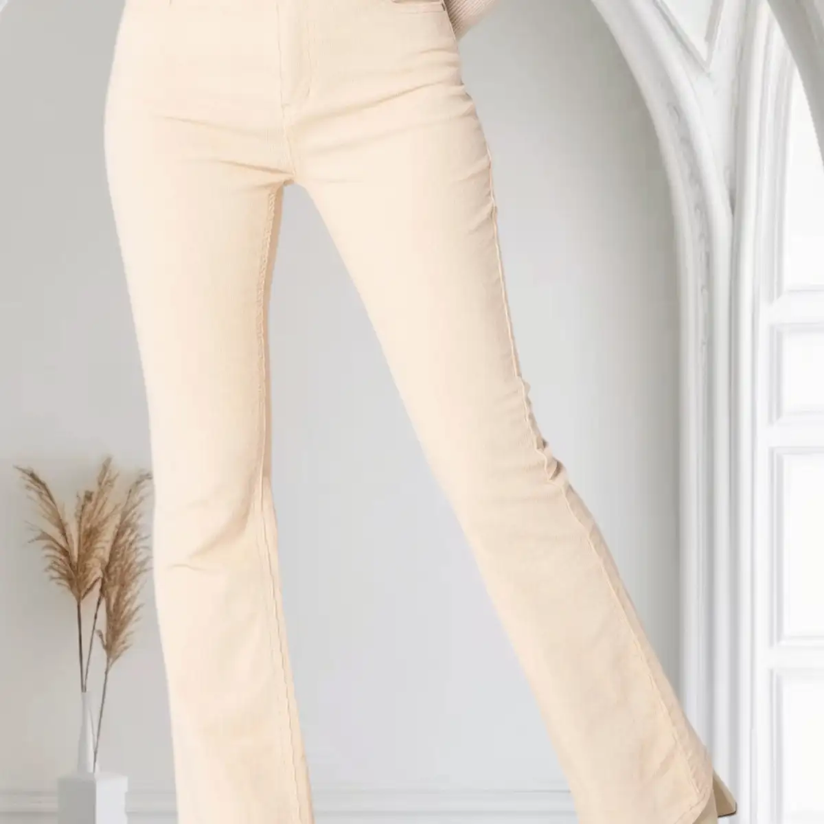 Pantalon Bootcut velours #788 Ecru