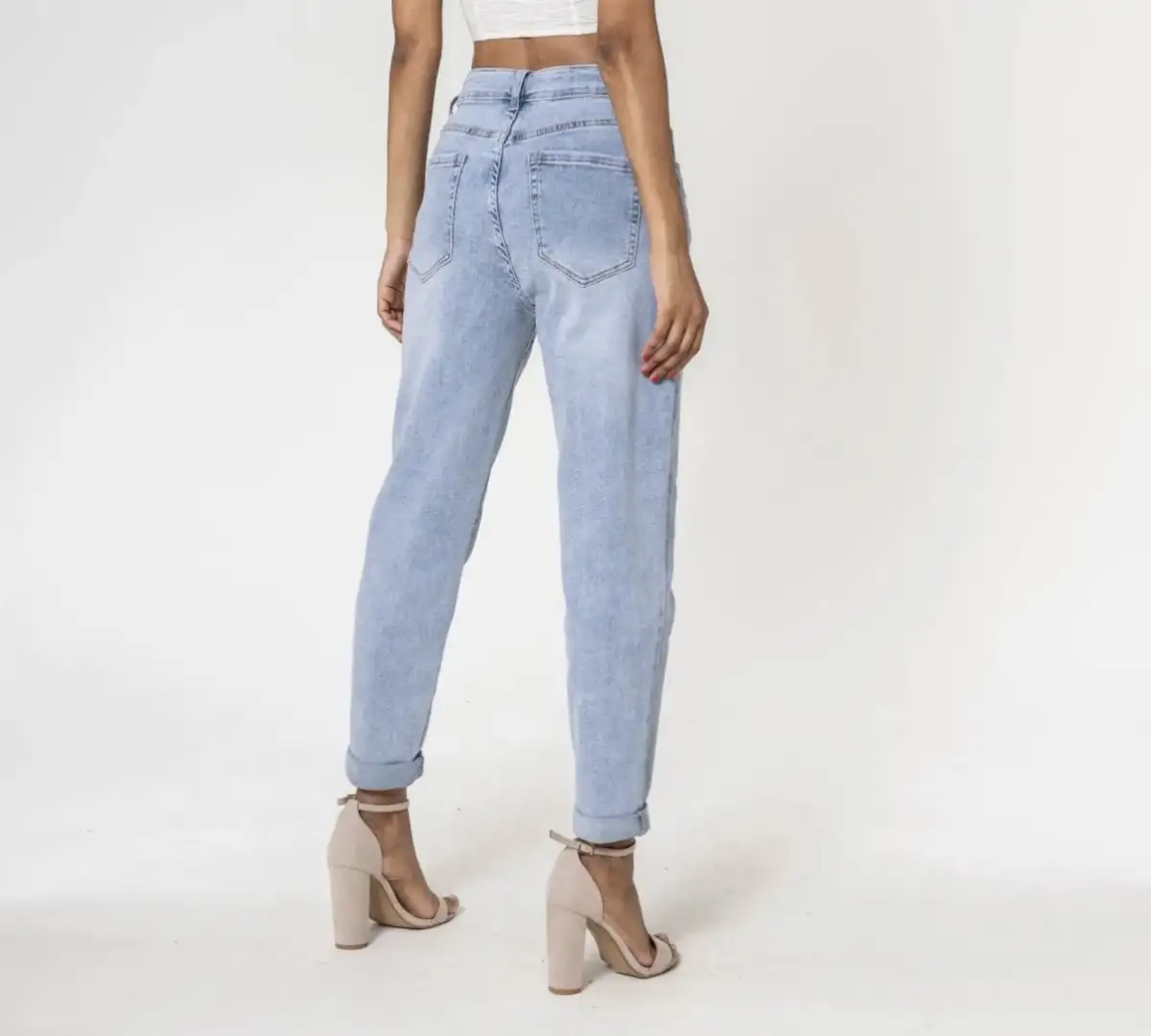 Jean Mom #833 bleu clair