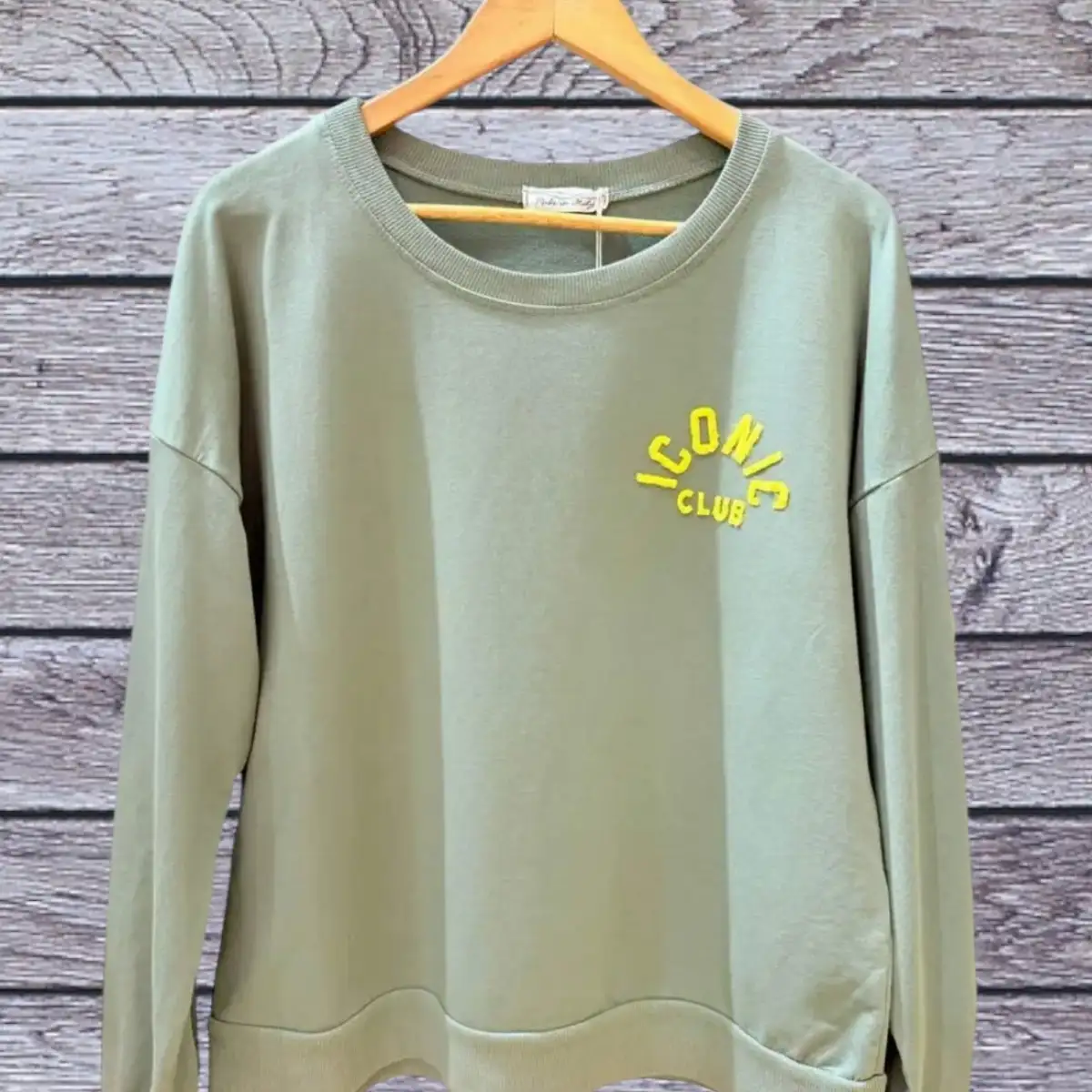 #875 Sweat ICONIC CLUB Kaki