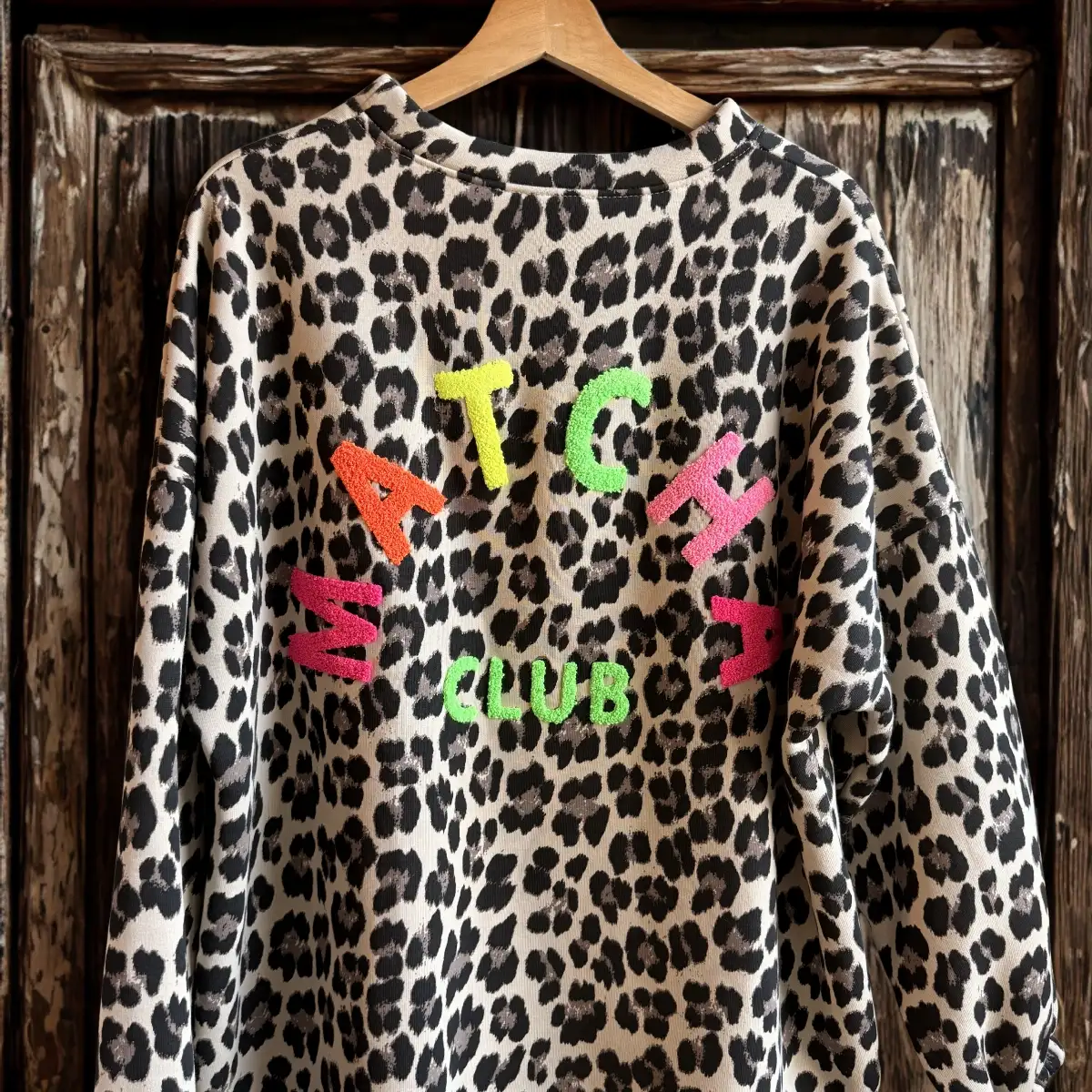 #877 Sweat MATCHA léopard