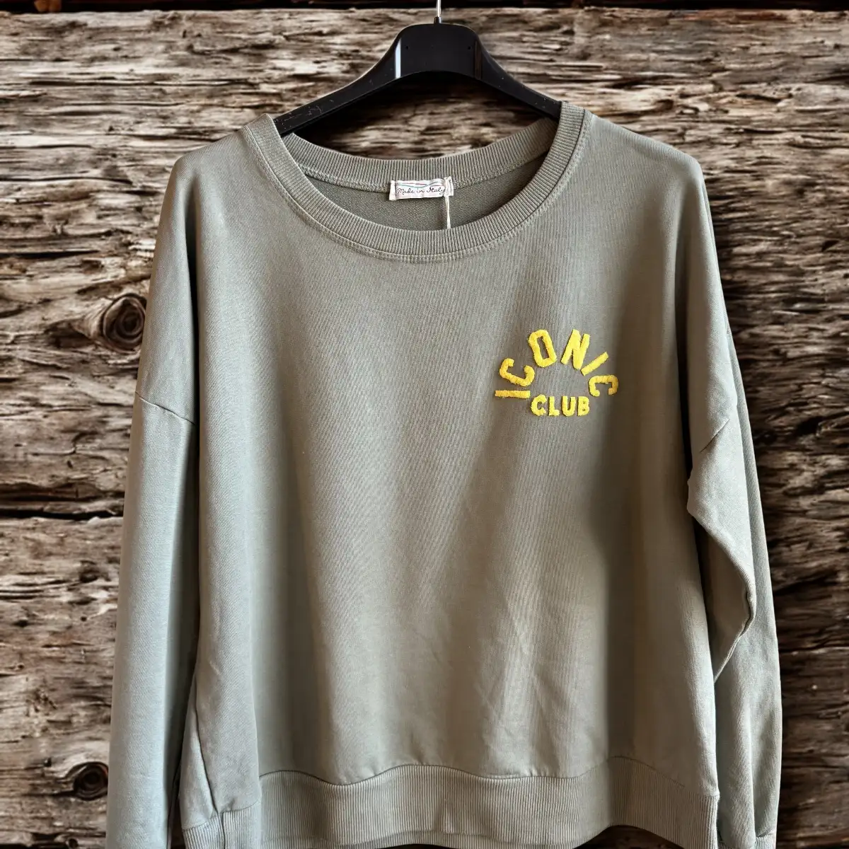 #875 Sweat ICONIC CLUB Kaki