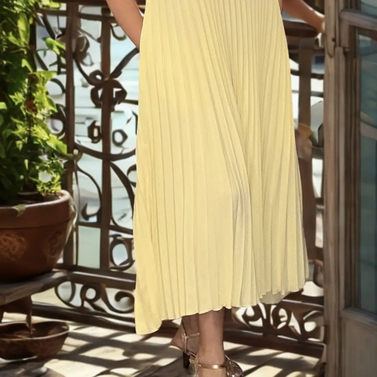 #933 robe Carla Jaune pastel