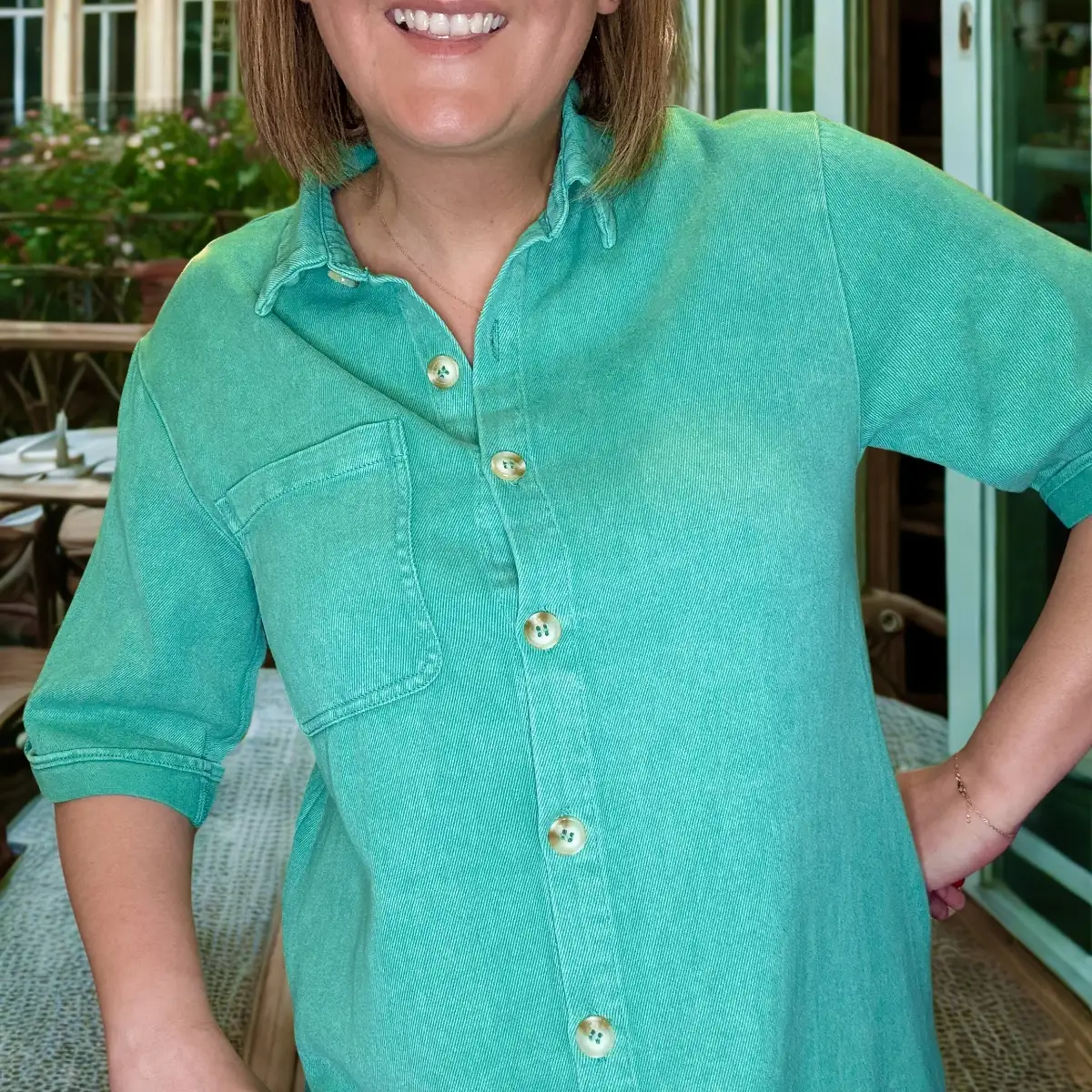 #935 Robe Chemise Laura (vert)