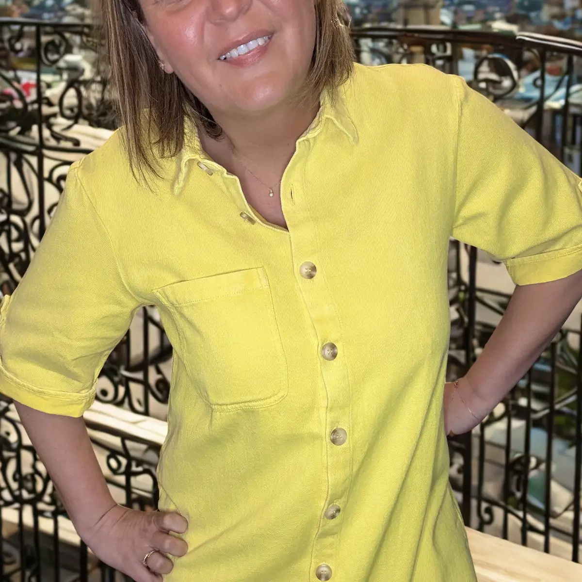 #936 Robe Chemise Laura (jaune)