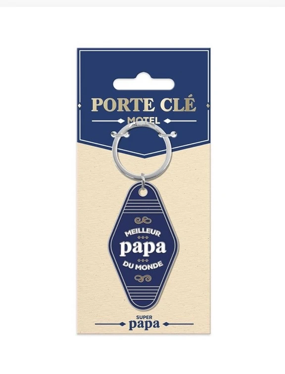 Porte clé métalique "Meilleur papa du monde"