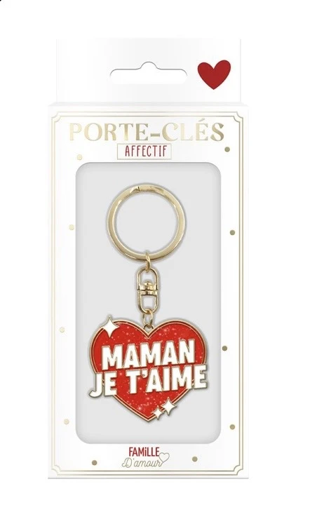 Porte clés métal "Maman je t'aime"