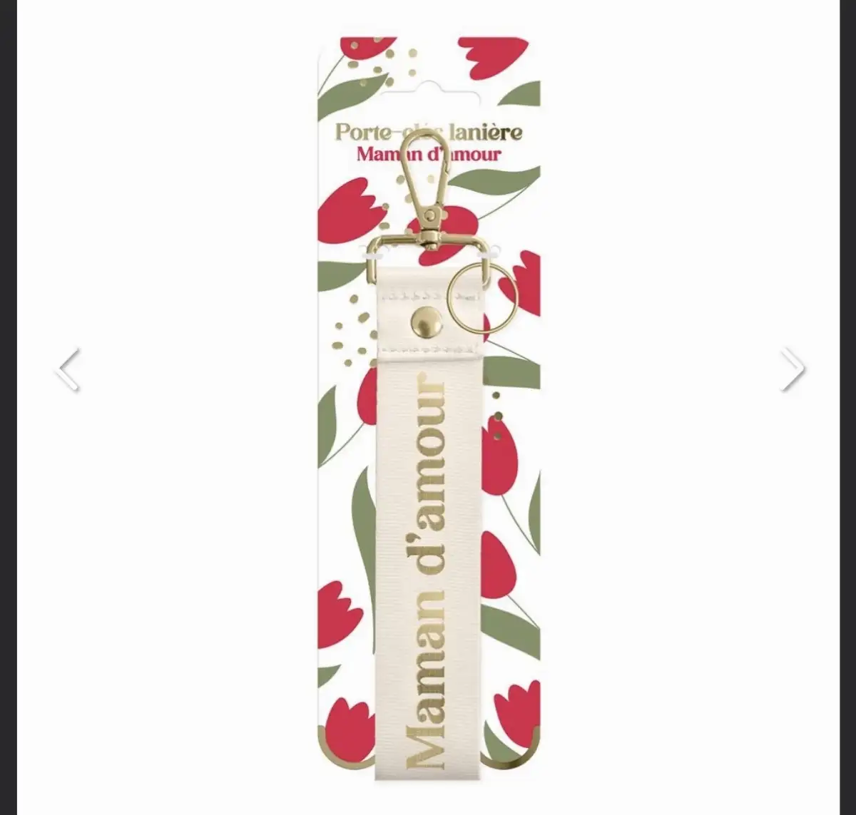 Porte clés lanière "Maman d'amour"