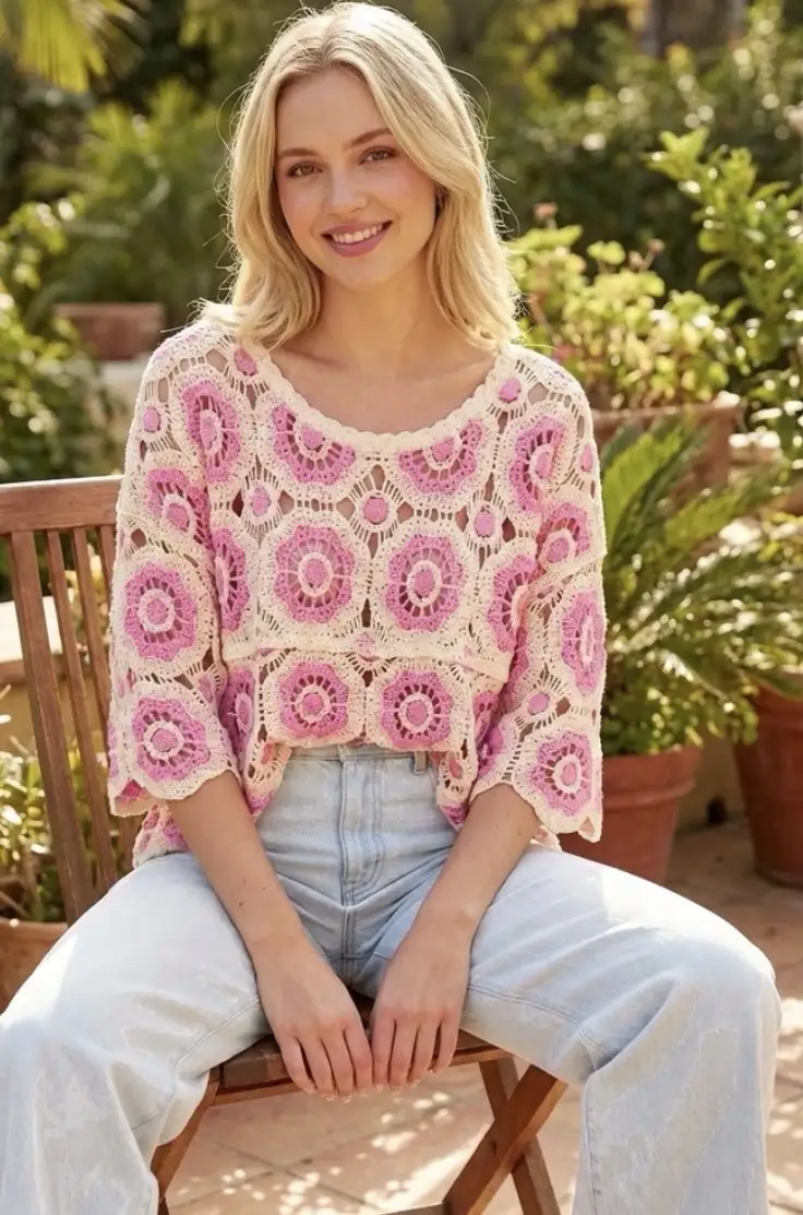 #969 Top Crochet Suzzie