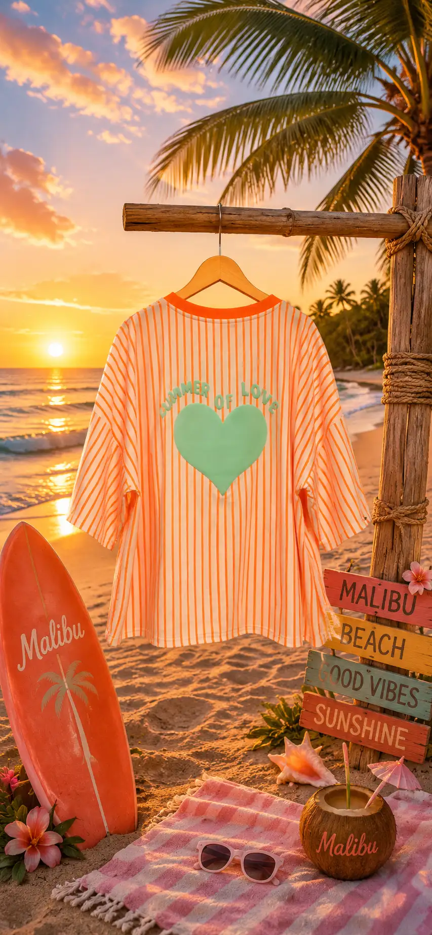 #995 T shirt Summer Love Orange