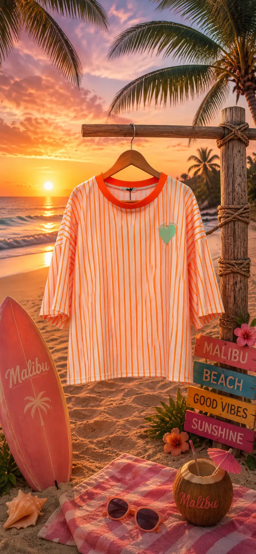 #995 T shirt Summer Love Orange