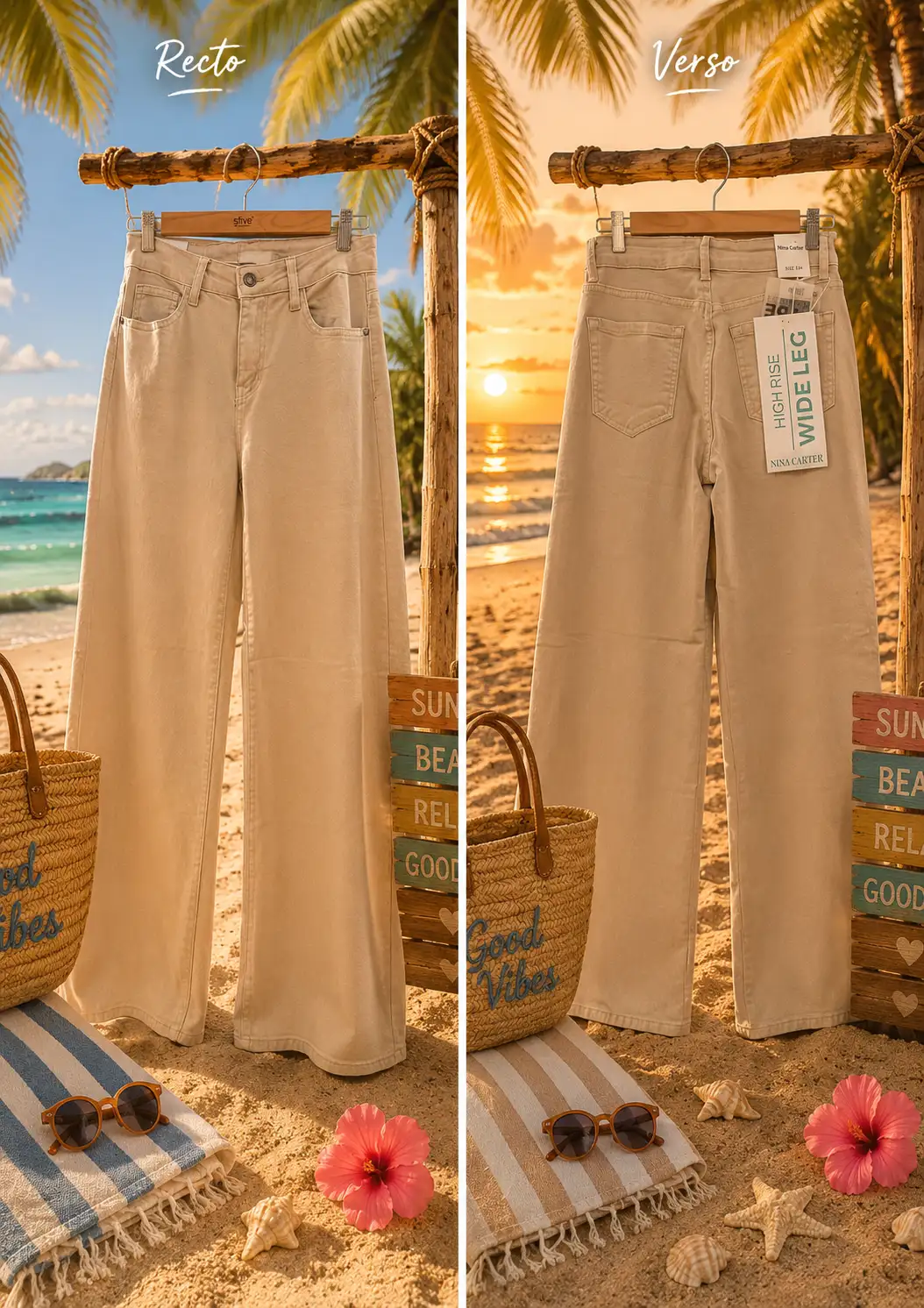 #872 Jean Wide Leg Crème
