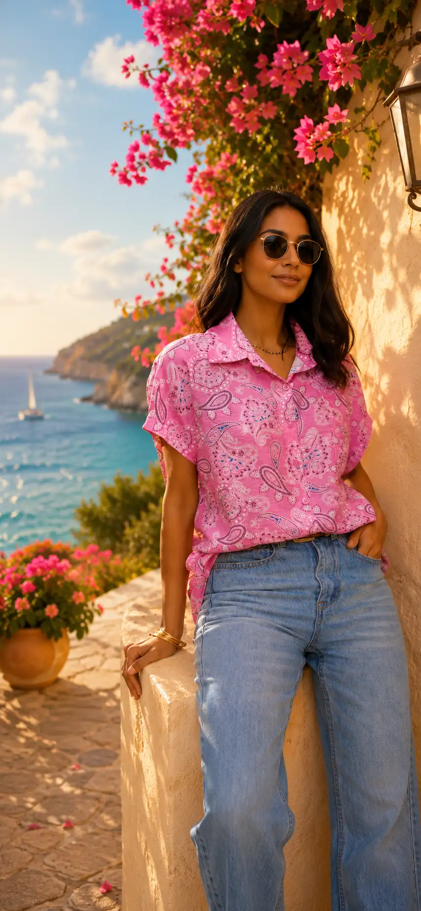 #006 Chemise bandanas Rose