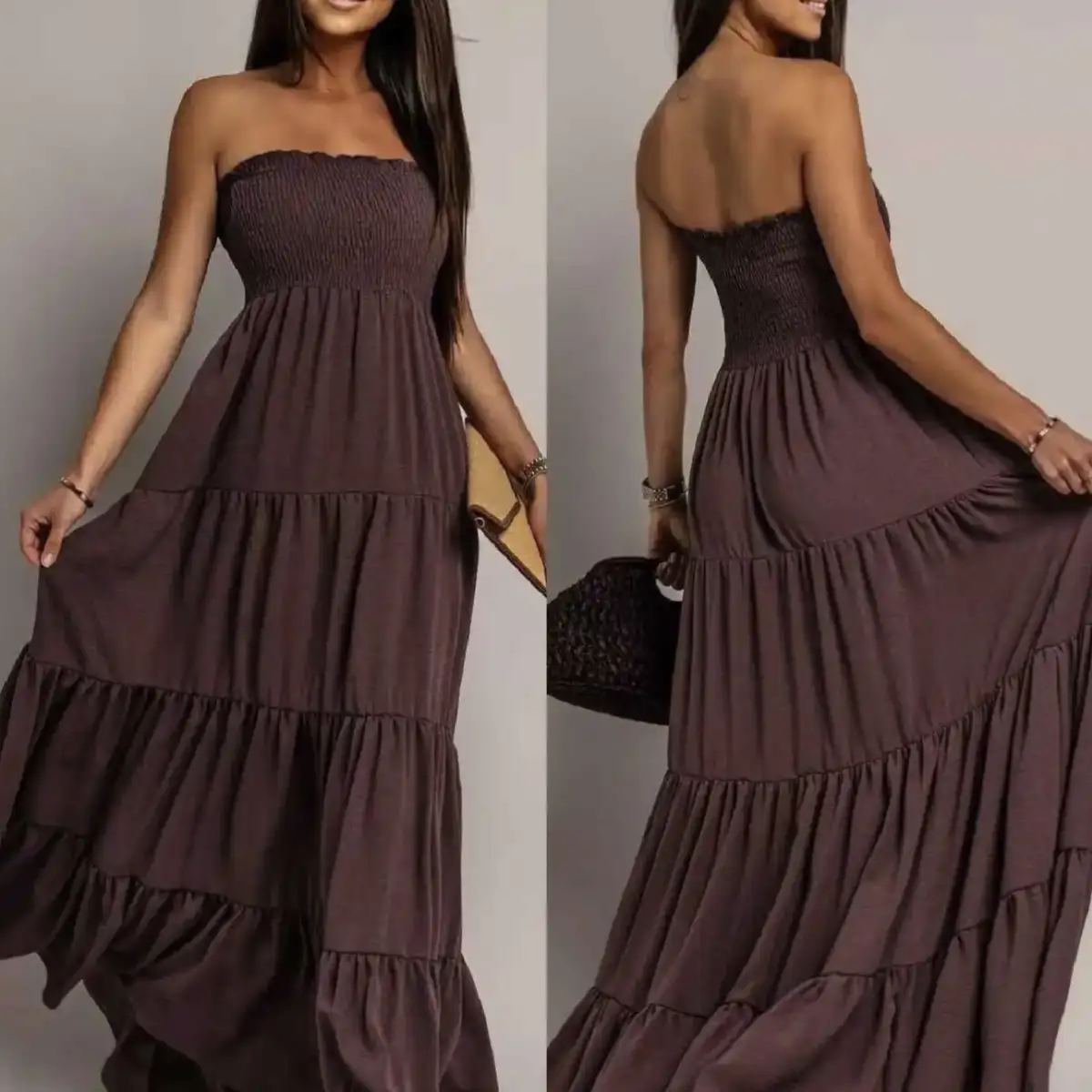 #037 robe Bustier Caroline (chocolat)