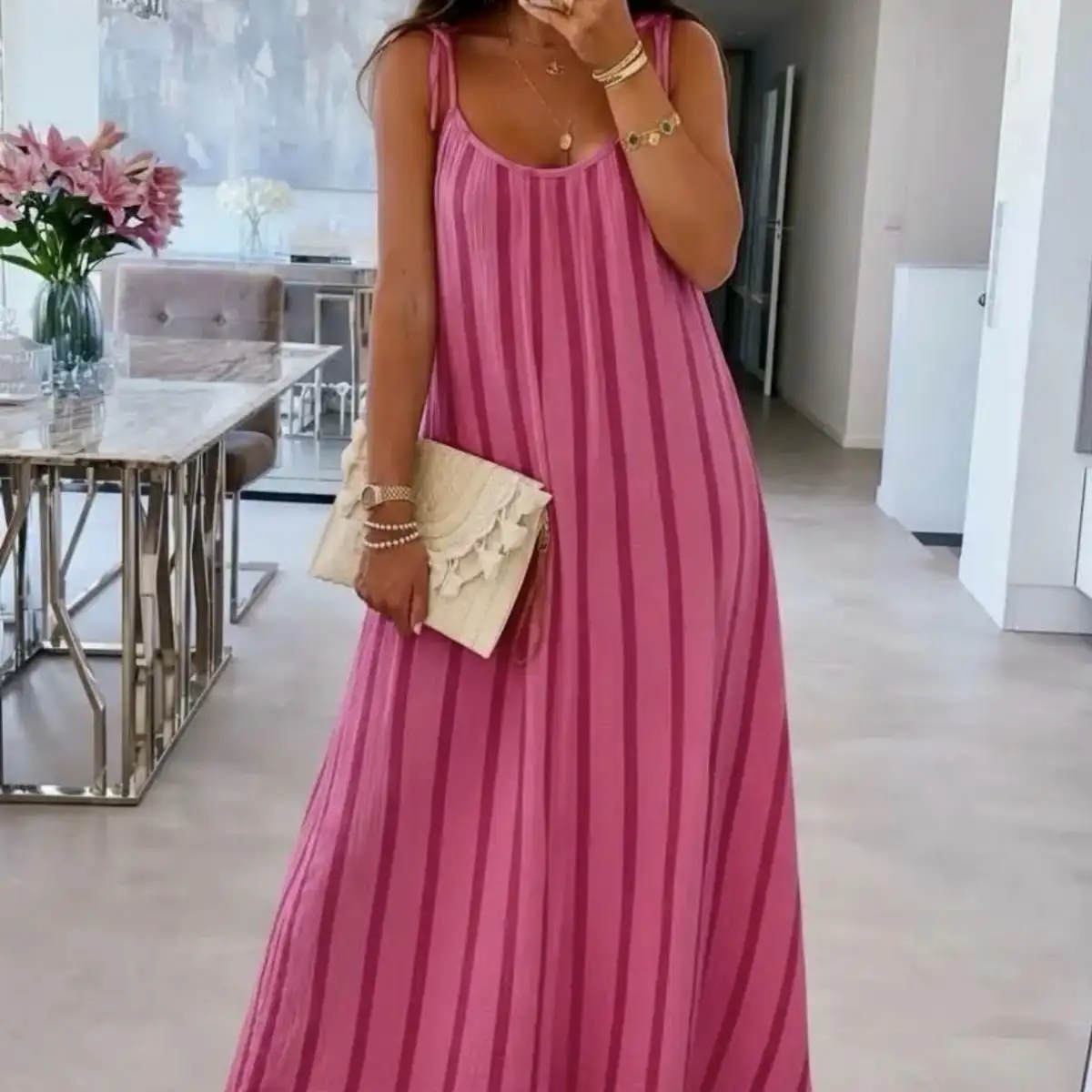 #038 robe Gaze de Coton Constance (fuchsia)
