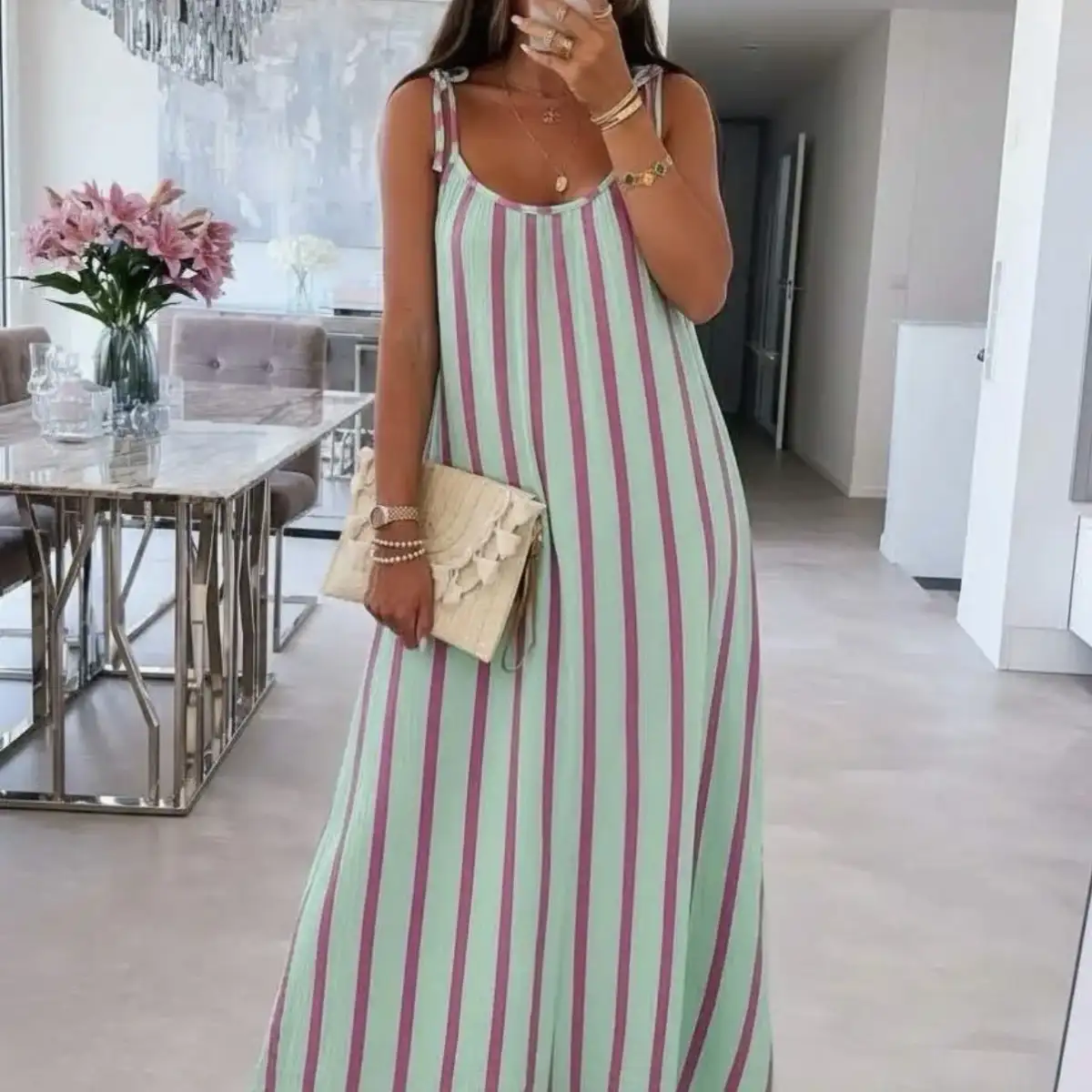 #038 robe Gaze de Coton Constance (vert d'eau)