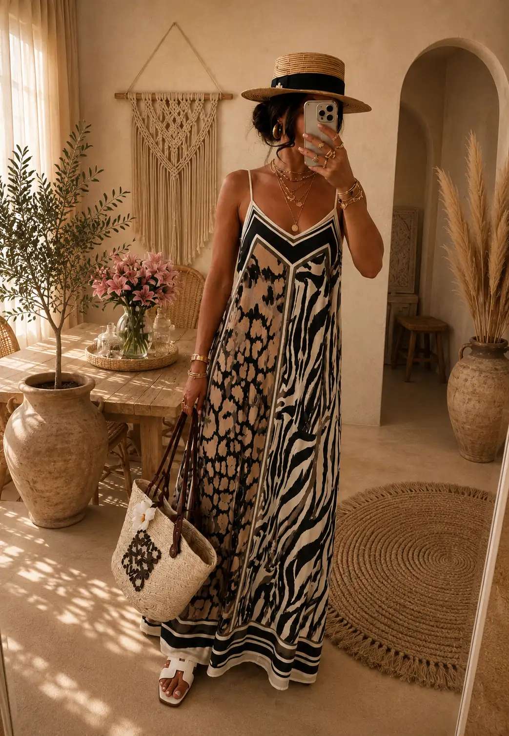 #039 robe motif animal Noir